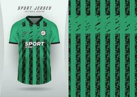 antecedentes para Deportes jersey, fútbol jersey, corriendo jersey, carreras jersey, patrón, verde, negro raya con diseño. vector