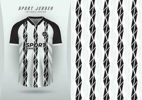 Deportes antecedentes para jersey, fútbol jersey, corriendo jersey, carreras jersey, patrón, blanco, negro triángulo raya con diseño. vector