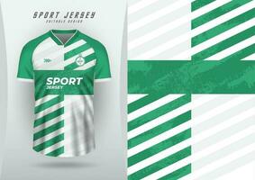 antecedentes para Deportes jersey, fútbol jersey, corriendo jersey, carreras jersey, patrón, verde y blanco con rayas con diseño. vector
