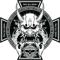 Oni skull mascot logo vector illustration