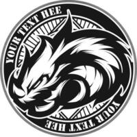 Dragon head mascot logo illustration vector