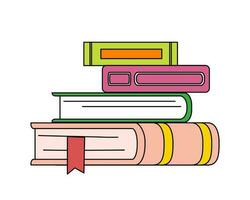 Different books big and small in a stack vector