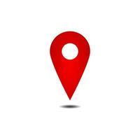 pin location pin icon. red map location pointer symbol isolated on white background vector