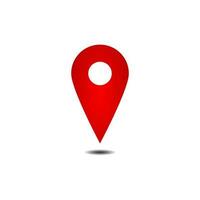 pin location pin icon. red map location pointer symbol isolated on white background vector