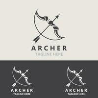 Crossbow logo image archery arrow vector, elegant modern simple icon design template vector