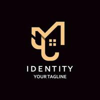 Letter MJ elegance logo with elegant home concept simple and minimalist graphic design vector