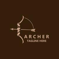 Crossbow logo image archery arrow vector, elegant modern simple icon design template vector