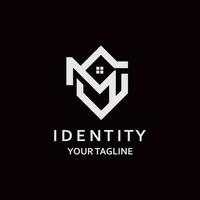 Letter MJ elegance logo with elegant home concept simple and minimalist graphic design vector