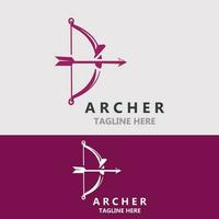 Crossbow logo image archery arrow vector, elegant modern simple icon design template vector