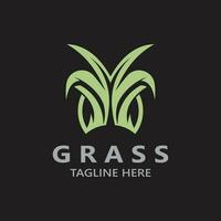 Grass logo image plant nature logo design template vector