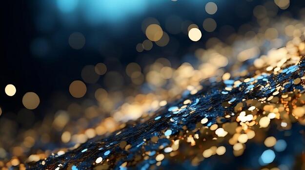 foundation of theoretical streak lights. blue, gold and dim. de centered. standard. photo