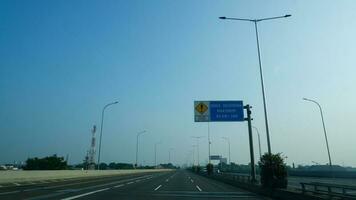 An empty Jakarta inner ring toll road is unusual because the city is normally congested. photo