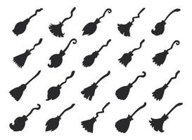 witch magic broom For flying in the sky on Halloween night. broom for cleaning the house vector