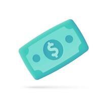 3D dollar bills. Online money spending concept. cashless society vector