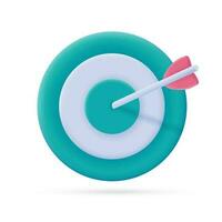 3D target. Business goal concept. Commitment to goals and achievements vector