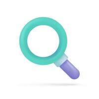 Vector icon magnifying glass on document isometric 3d style.