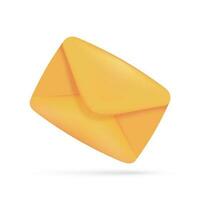 3d yellow envelope. Electronic mailing concept. online communication vector