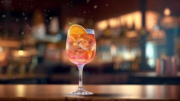 glass with cocktail at the bar. Creative resource, photo
