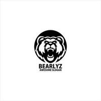oso enojado mascota logo diseño vector