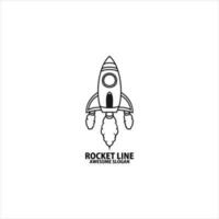 rocket line art design logo vector