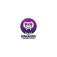 kingkong head logo design gradient color vector