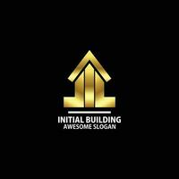 initial group l i l logo with luxury design real estate vector