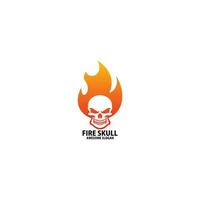 fire skull logo design gradient color vector