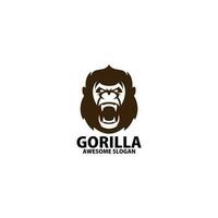 gorilla head logo design vector