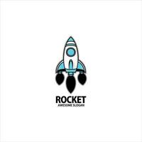 rocket cute mascot design logo vector