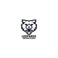 leopards head logo design line art vector