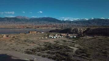 Beautiful Aerial Landscapes Of The Issyk Kul Lake Coast, Kyrgyzstan video