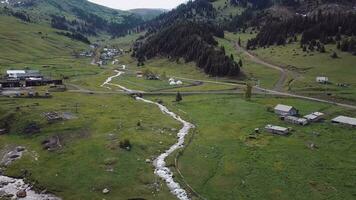Top View Of An Authentic Village In The Jyrgalan Valley, Kyrgyzstan video