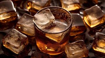 cola with ice 3d shapes close. Creative resource, photo