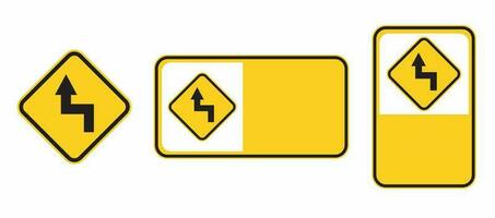 turn traffic signs and their templates vector