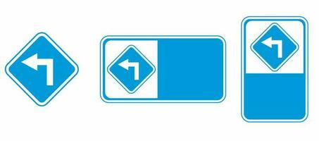turn traffic signs and their templates vector