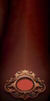 Old-Fashioned Baroque Frame or Board and Copy Space on Dark Background. Technology. photo