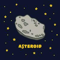 Vector illustration color children asteroid icon flat design illustration