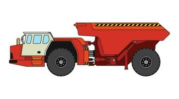 Vector illustration color children construction dump truck mining machine clipart