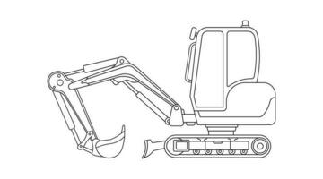 mano dibujado vector ilustración color niños construcción mini tractor excavador construcción máquina clipart