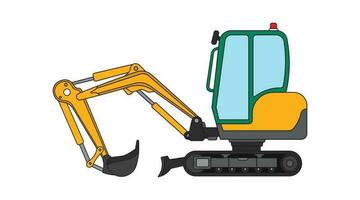 vector ilustración color niños construcción mini tractor excavador construcción máquina clipart