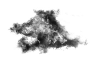nube aislada sobre fondo blanco, textura de humo, negro abstracto foto
