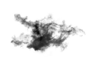 nube aislada sobre fondo blanco, textura de humo, negro abstracto foto