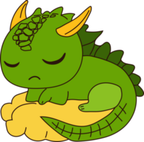 A cartoon of a green dragon dinosaur sticker emoticon for site, info graphics, video, animation, websites, mail, newsletters, reports, comic png