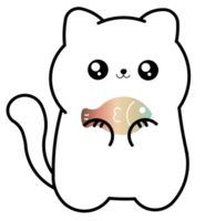 carino gatto Tenere colorato pesce cartone animato illustrazione png