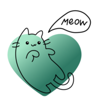 Floating love cute kitty cat png