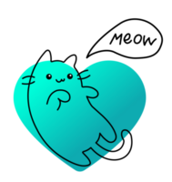 Floating love cute kitty cat png