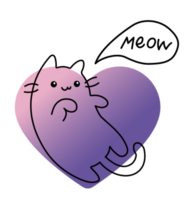 flutuando amor fofa gatinha gato png