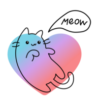 Floating love cute kitty cat png