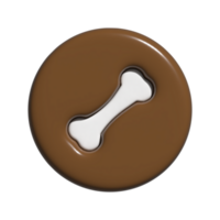 dog bone icon 3d png