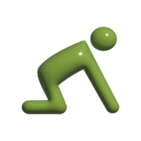 3d icon of people push up png